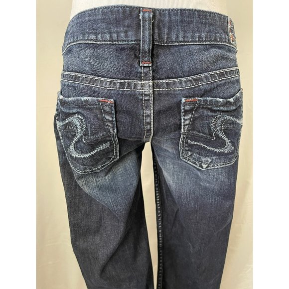 Silver Women's Dark Wash Toni Light Distressed Boot Cut Jeans - 28x33 - Picture 6 of 13